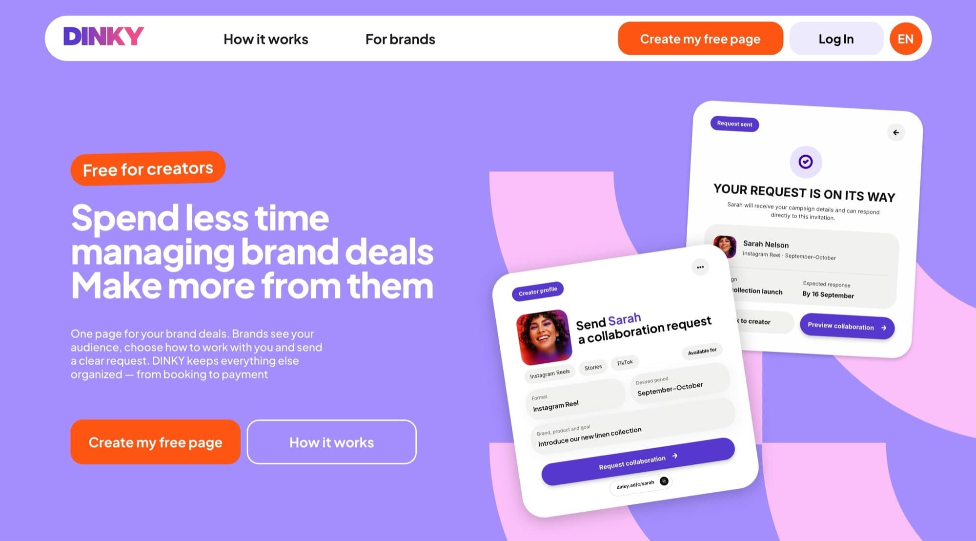 Dinky landing page at dinky.ad